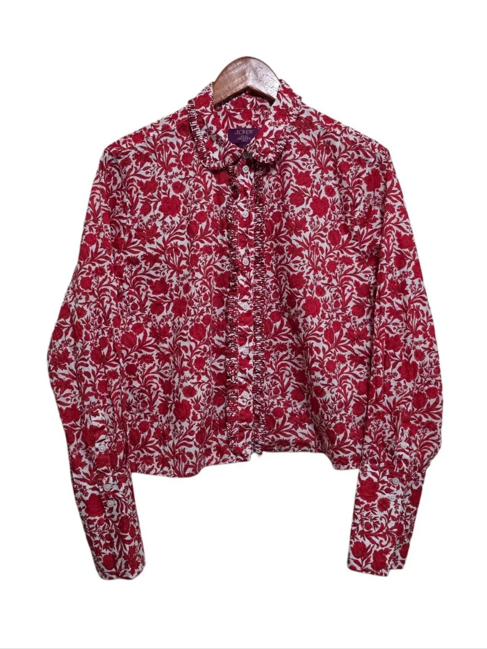 J. Crew Liberty Fabrics Cropped Garcon Shirt in Sambourne Size 10